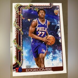 2025-26 Topps Holiday Basketball VJ EDGECOMBE RC Holiday Back SSP